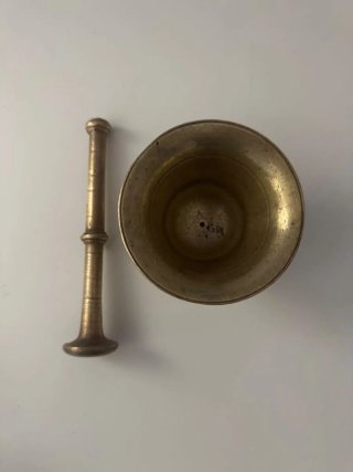 Mortero Almirez Antiguo Latón Bronce
