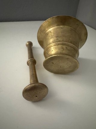 Mortero Almirez Antiguo Latón Bronce