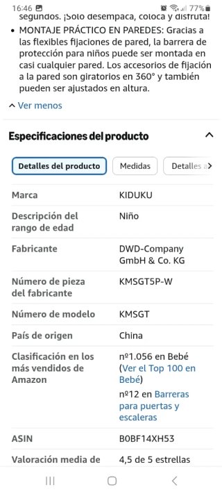 Barrera seguridad niños 3 metros
