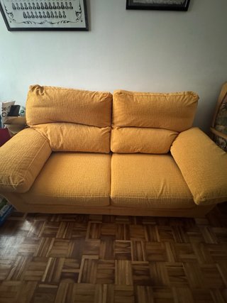 Sofá cama 2 plazas amarillo 1.80m