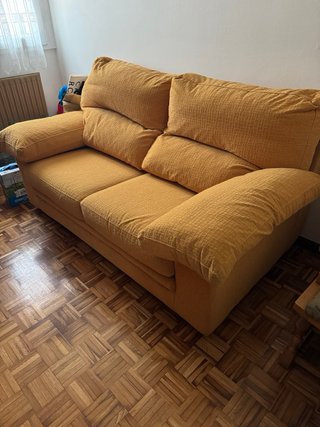 Sofá cama 2 plazas amarillo 1.80m
