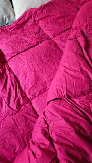 Edredón reversible lila y rosa