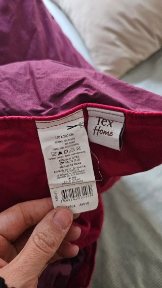 Edredón reversible lila y rosa