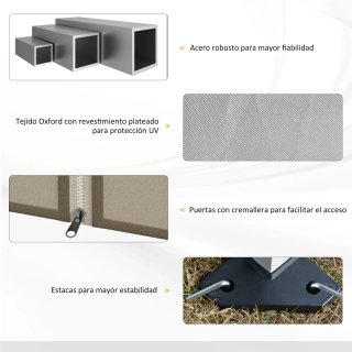 Cenador Jardín 3x3m con Mosquiteras Beige
