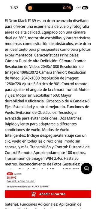 Dron con mando y accesorios + 3 baterias extra