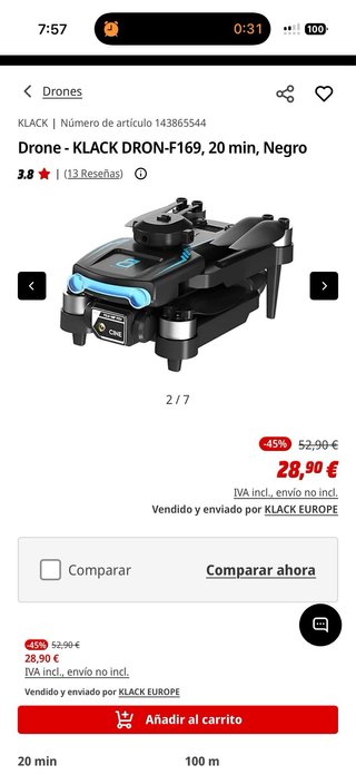 Dron con mando y accesorios + 3 baterias extra