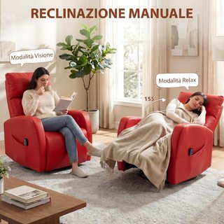 Poltrona Massaggiante Reclinabile e Riscaldante co
