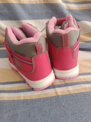 Botas nieve niña rosa y gris talla 33 waterproof