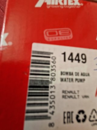 Bomba de Agua Renault Van 1449