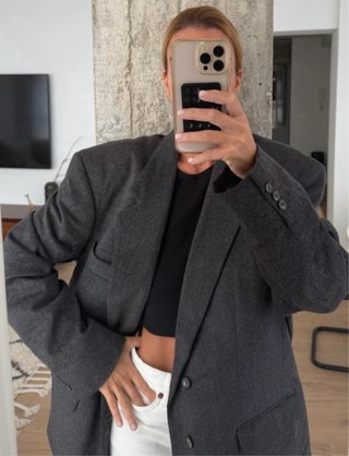 Chaqueta Abrigo Lana Oversize