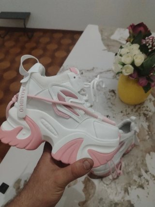 Scarpe da ginnastica donna bianche e rosa 36
