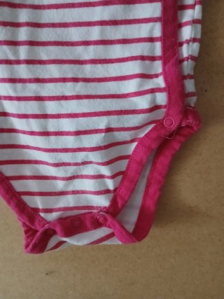 Body de bebé Smiley con rayas rosas