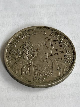 Moneda 1 Piastra Indochina Francesa 1947