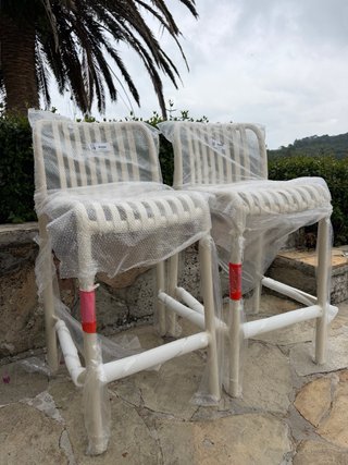 Pack 2 Taburetes Altos Sklum beige NUEVOS