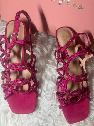 Sandalias tacón Alma en Pena rosas