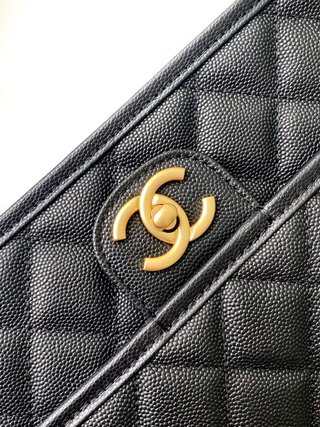 Bolso Chanel Top Handle Flap Negro Dorado