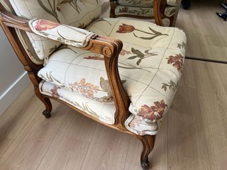 Sillón Vintage Tela y Madera