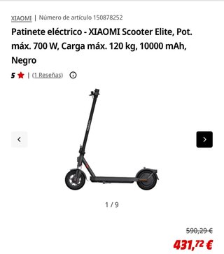 Patinete Eléctrico Xiaomi Scooter Elite