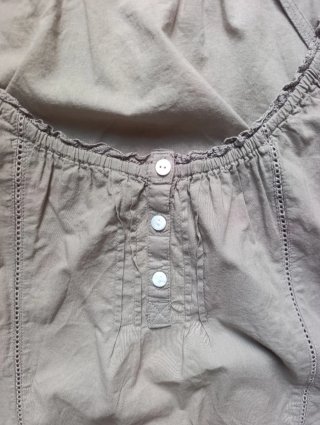 Camiseta manga corta mujer beige