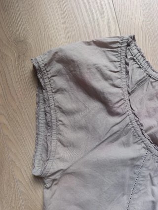 Camiseta manga corta mujer beige