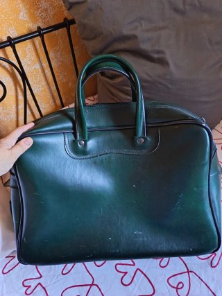Maleta Vintage Verde Botella Años 70