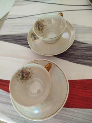 Pareja Tazas Porcelana Santa Clara