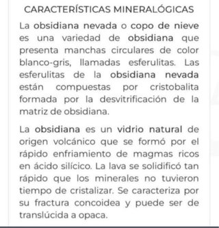 Obsidiana Copo de Nieve Lava Volcánica