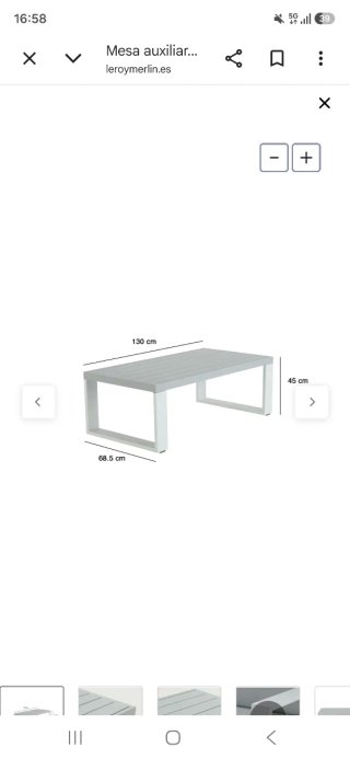 Mesa auxiliar Naterial Athena aluminio