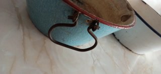 Set di 2 antichi bacini in porcellana smaltata
