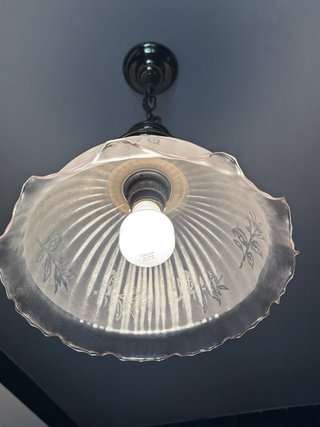 Lámpara colgante cristal y metal