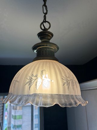 Lámpara colgante cristal y metal