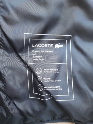 Piumino Lacoste Nero con Cappuccio - Taglia 48