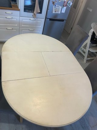 Mesa extensible madera maciza y 4 sillas