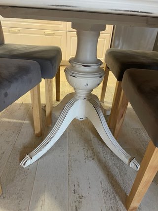 Mesa extensible madera maciza y 4 sillas