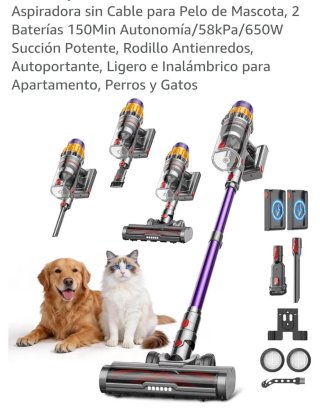 Aspiradora sin Cable Mascota 2 Baterías