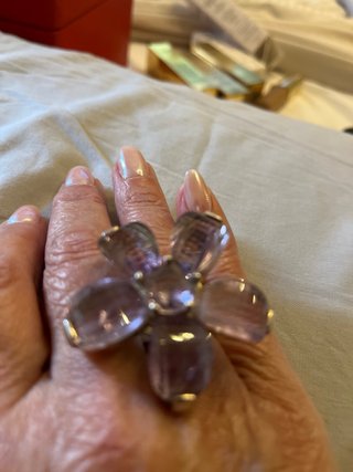 Grande anello argento viola