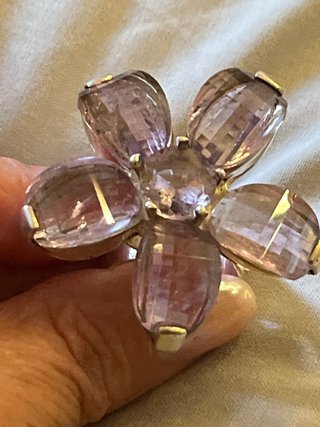 Grande anello argento viola