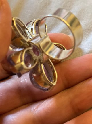 Grande anello argento viola