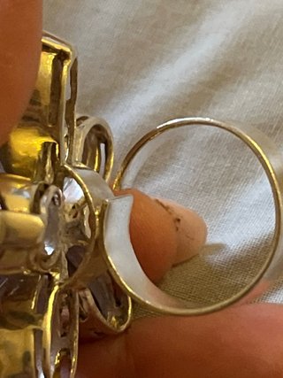 Grande anello argento viola