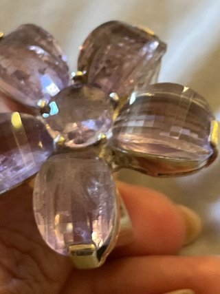 Grande anello argento viola