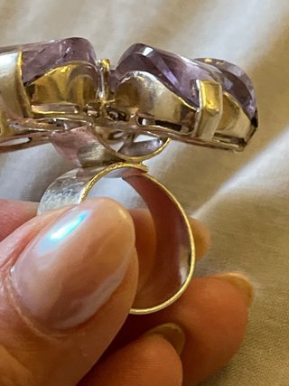 Grande anello argento viola