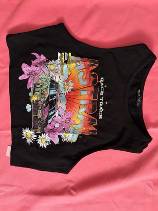 Top negro estampado coche Astral