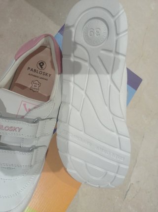 Zapatillas Pablosky Blancas y Rosas Velcro