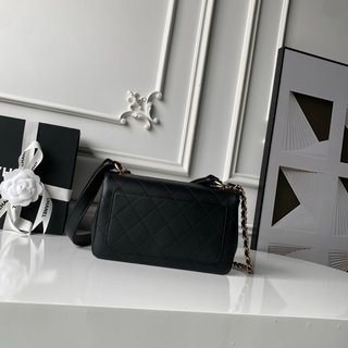 Bolso Chanel Negro Asa Superior Dorado