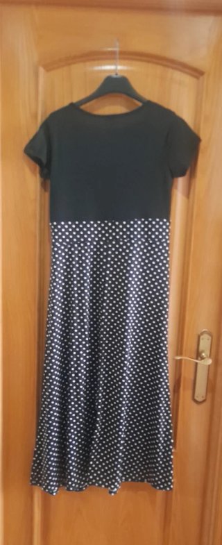 Vestido lunares negro y blanco talla M