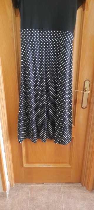 Vestido lunares negro y blanco talla M