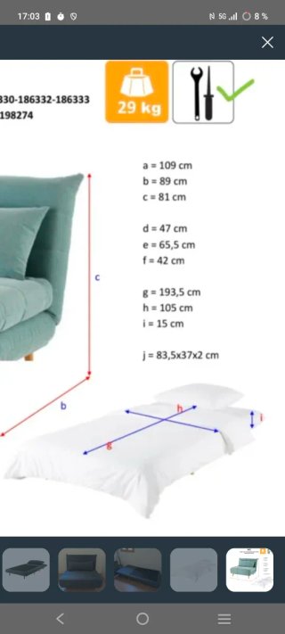Sofá cama NIO gris claro Maisons du Monde