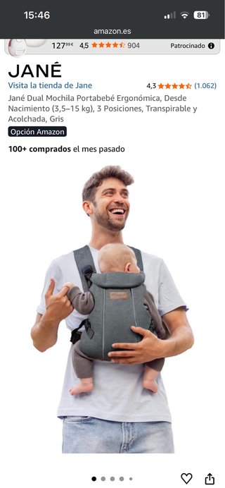 Mochila Porteo Jane Dual Gris