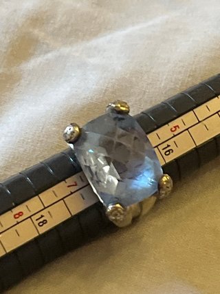Anello Argento Pietra Azzurra Misura 17