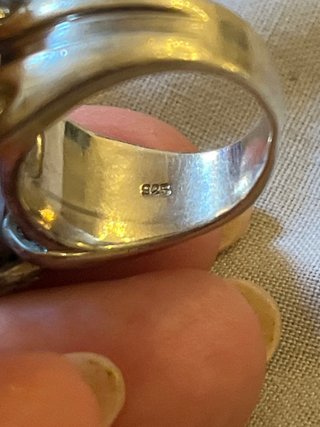Anello Argento Pietra Azzurra Misura 17